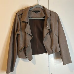 HYFVE WOMENS FAUX SUEDE CROPPED JACKET